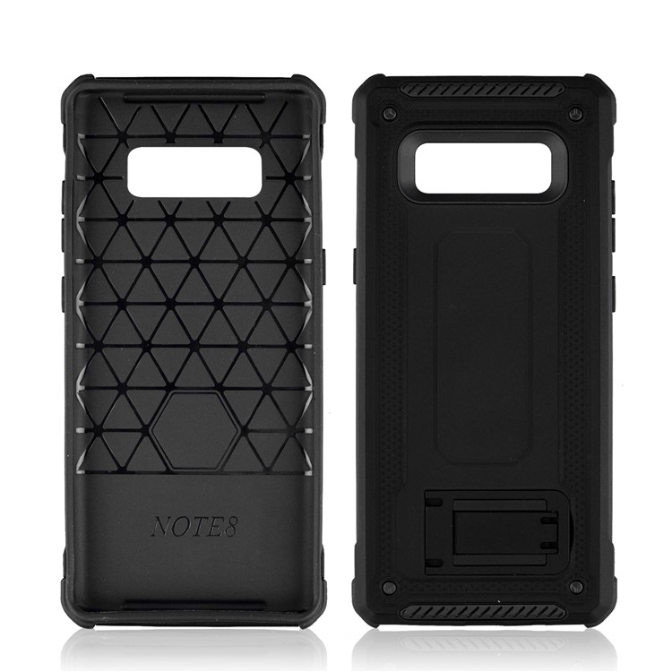 Plastic + TPU Hybrid Case with Kickstand for Samsung Galaxy Note 8 SM-N950 - Black-2
