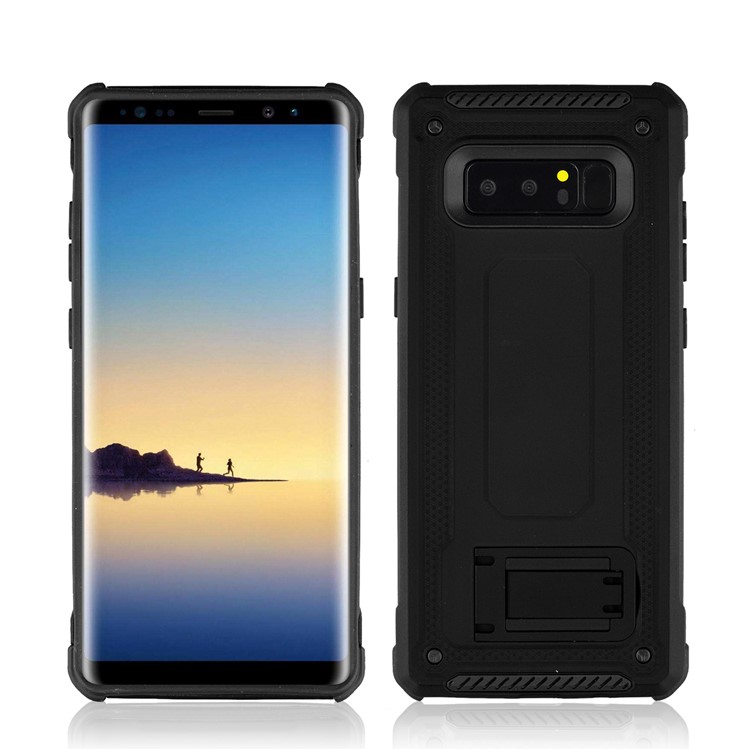 Plastic + TPU Hybrid Case with Kickstand for Samsung Galaxy Note 8 SM-N950 - Black-3