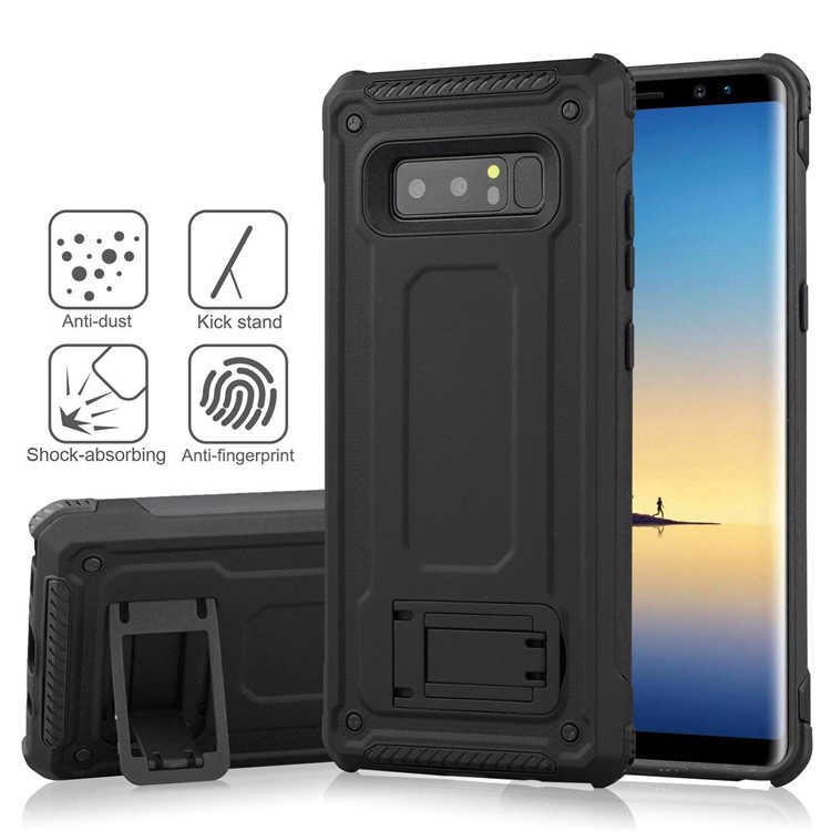 Plastic + TPU Hybrid Case with Kickstand for Samsung Galaxy Note 8 SM-N950 - Black-4