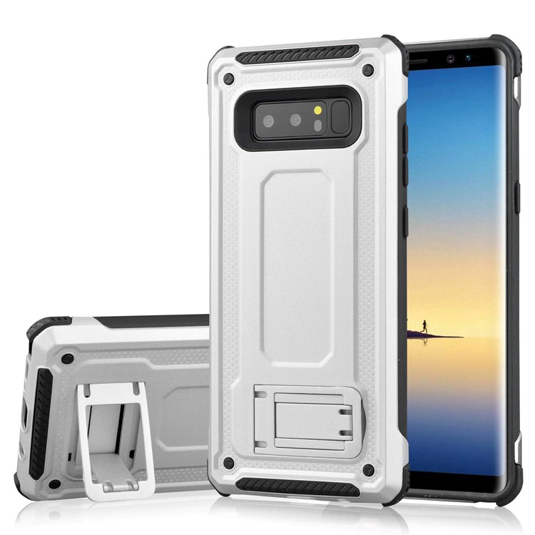 

Plastic + TPU Hybrid Shell Case with Kickstand for Samsung Galaxy Note 8 SM-N950 - Silver