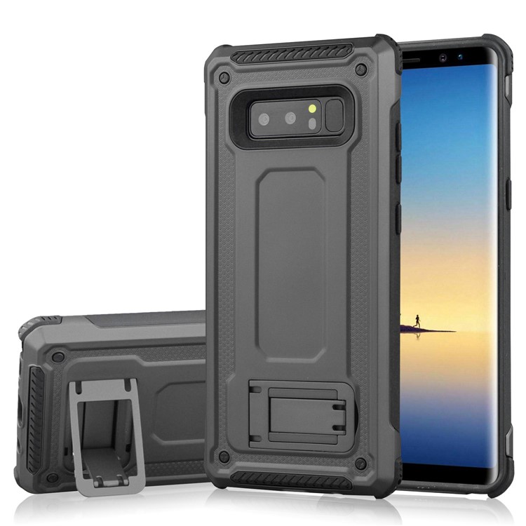 Plastic + TPU Hybrid Shell with Kickstand for Samsung Galaxy Note 8 SM-N950 - Grey-1