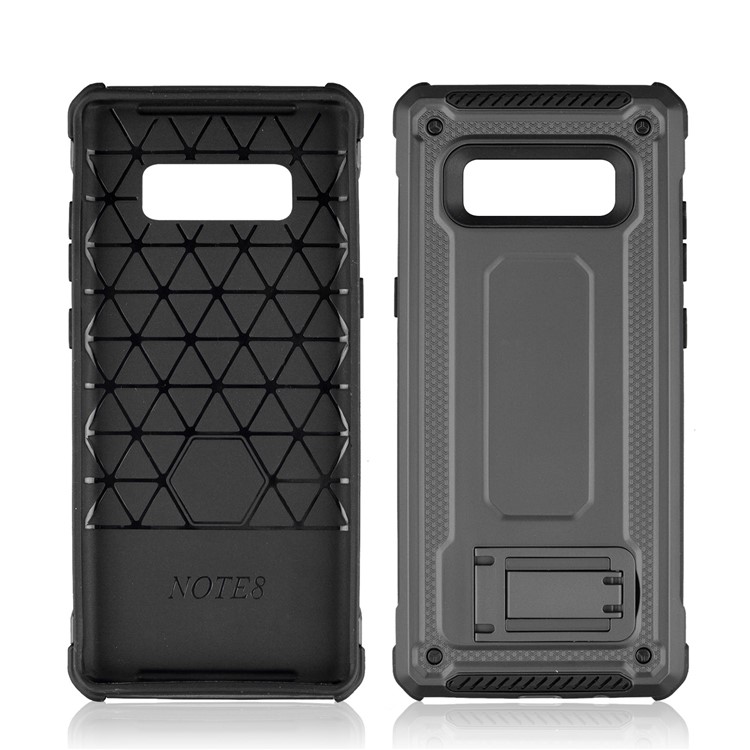 Plastic + TPU Hybrid Shell with Kickstand for Samsung Galaxy Note 8 SM-N950 - Grey-2
