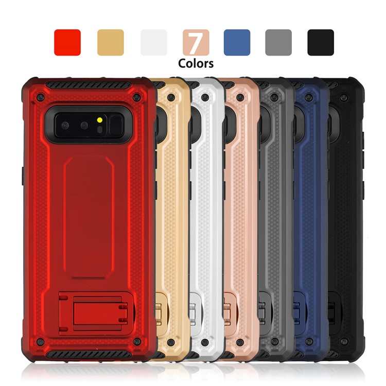 Plastic + TPU Hybrid Shell with Kickstand for Samsung Galaxy Note 8 SM-N950 - Grey-9
