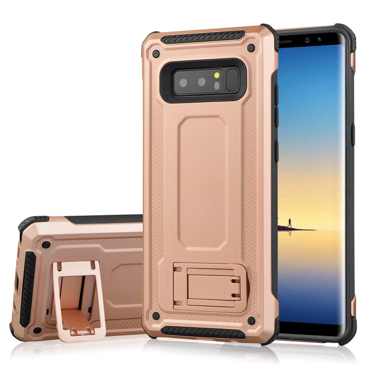 

Plastic + TPU Combo Case with Kickstand for Samsung Galaxy Note 8 SM-N950 - Rose Gold