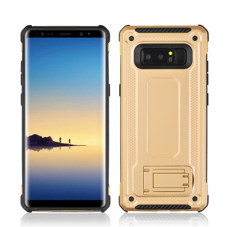 Plastic + TPU Hybrid Cover Case with Kickstand for Samsung Galaxy Note 8 SM-N950 - Gold-3