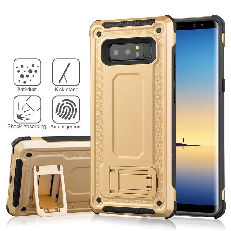 Plastic + TPU Hybrid Cover Case with Kickstand for Samsung Galaxy Note 8 SM-N950 - Gold-4