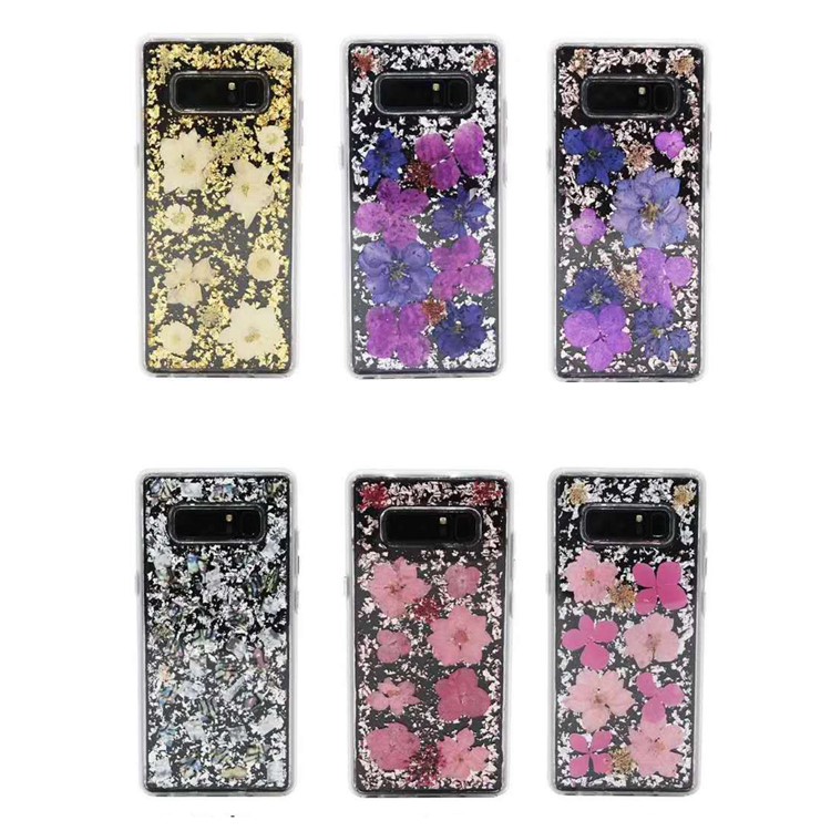 Epoxy Dried Real Flower Preservation PC + TPU Hybrid Case for Samsung Galaxy Note 8 SM-N950 - Style A-2