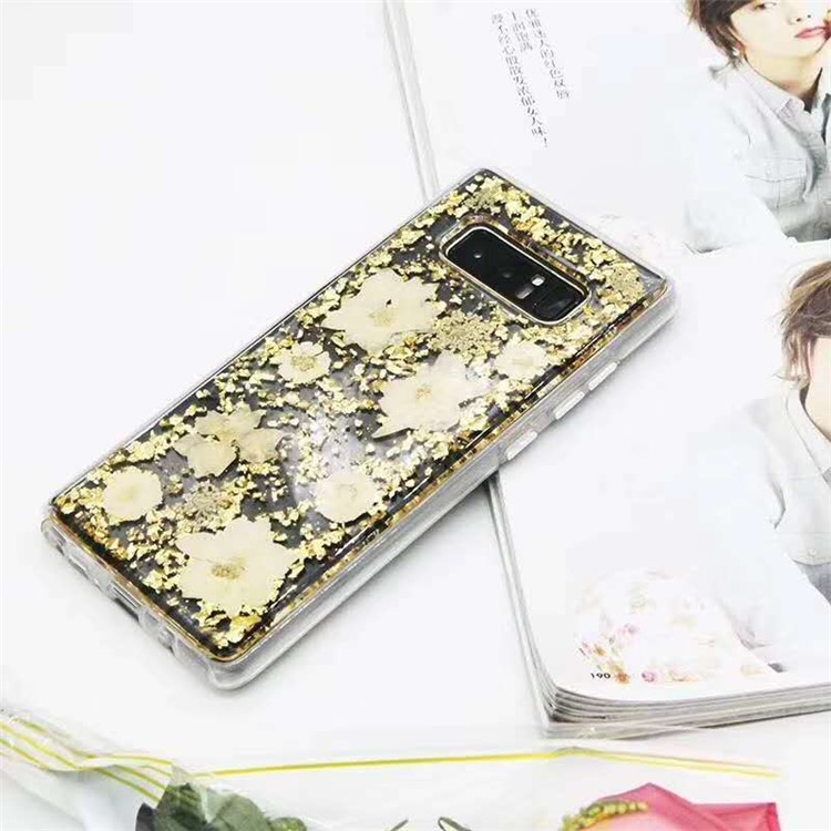 Epoxy Dried Real Flower Preservation PC + TPU Hybrid Cover for Samsung Galaxy Note 8 SM-N950 - Style C-1