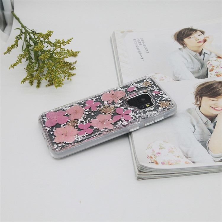 Epoxy Dried Real Flower Preservation PC + TPU Combo Case for Samsung Galaxy S9 SM-G960 - Style C-1