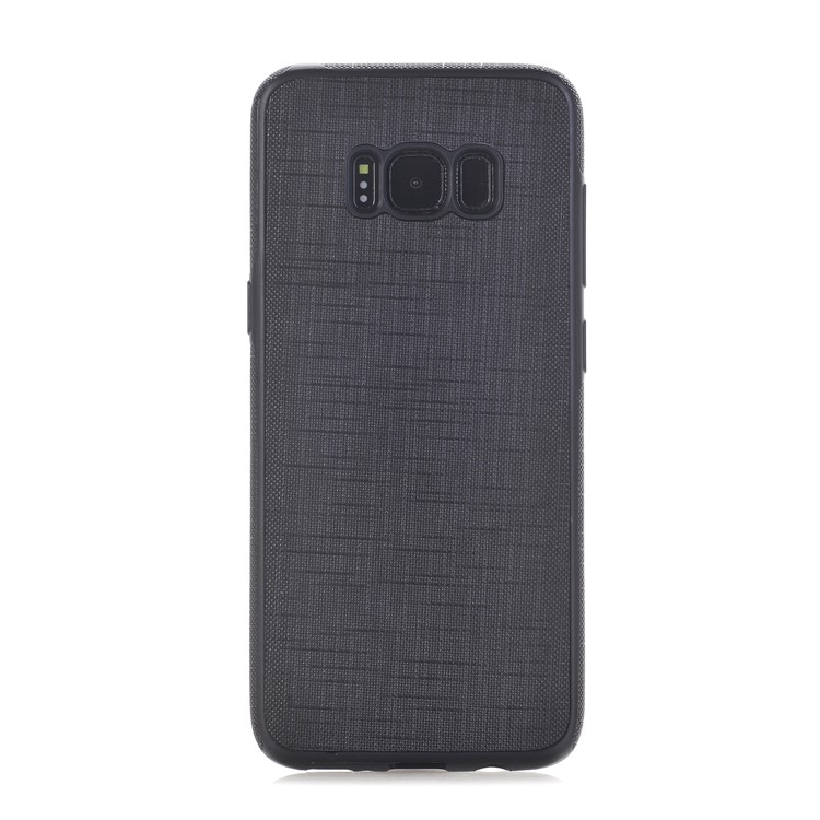 Cloth Texture PU Leather Coated TPU Mobile Phone Case for Samsung Galaxy S8 Plus SM-G955 - Black-1