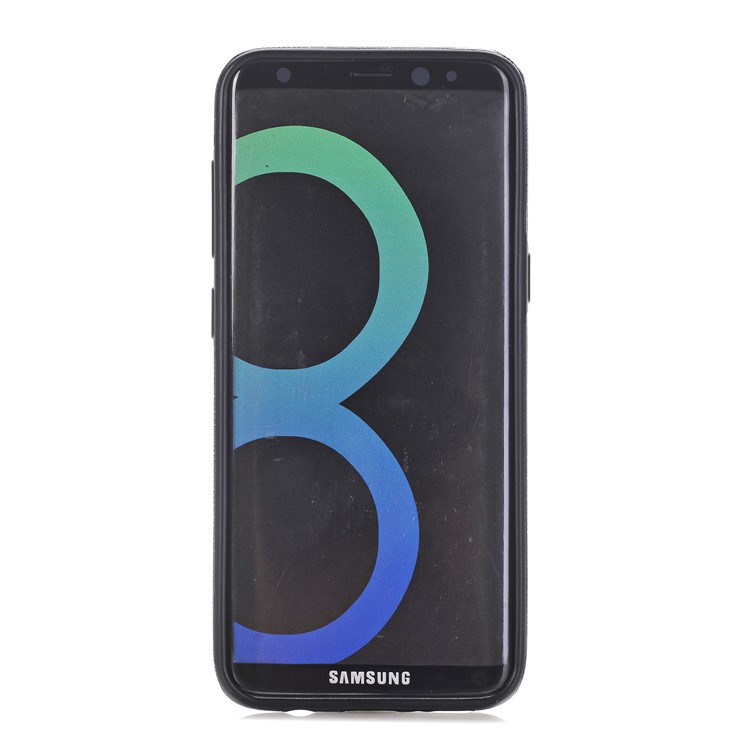 Cloth Texture PU Leather Coated TPU Mobile Phone Case for Samsung Galaxy S8 Plus SM-G955 - Black-3