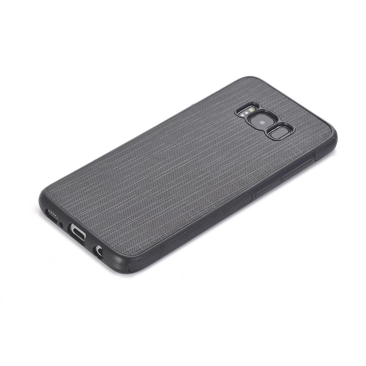 Cloth Texture PU Leather Coated TPU Mobile Phone Case for Samsung Galaxy S8 Plus SM-G955 - Black-4