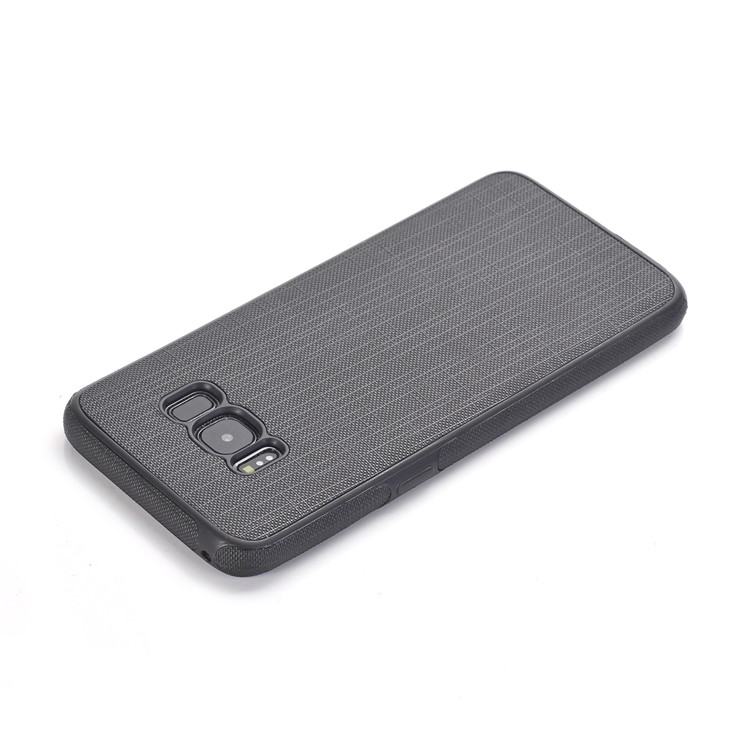 Cloth Texture PU Leather Coated TPU Mobile Phone Case for Samsung Galaxy S8 Plus SM-G955 - Black-5