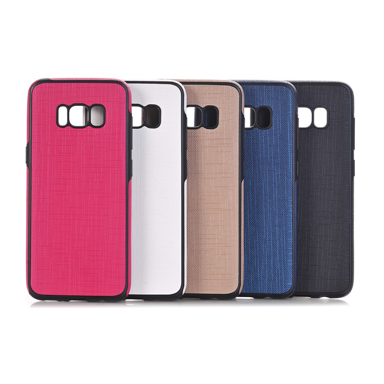 Cloth Texture PU Leather Coated TPU Mobile Phone Case for Samsung Galaxy S8 Plus SM-G955 - Black-6