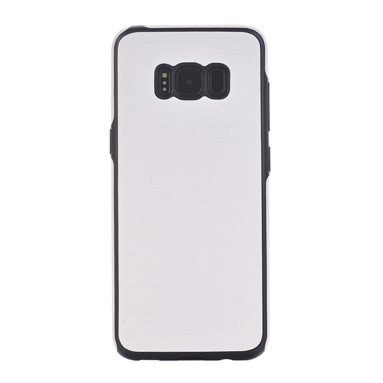 Cloth Texture PU Leather Coated TPU Mobile Phone Shell for Samsung Galaxy S8 Plus SM-G955 - White-1