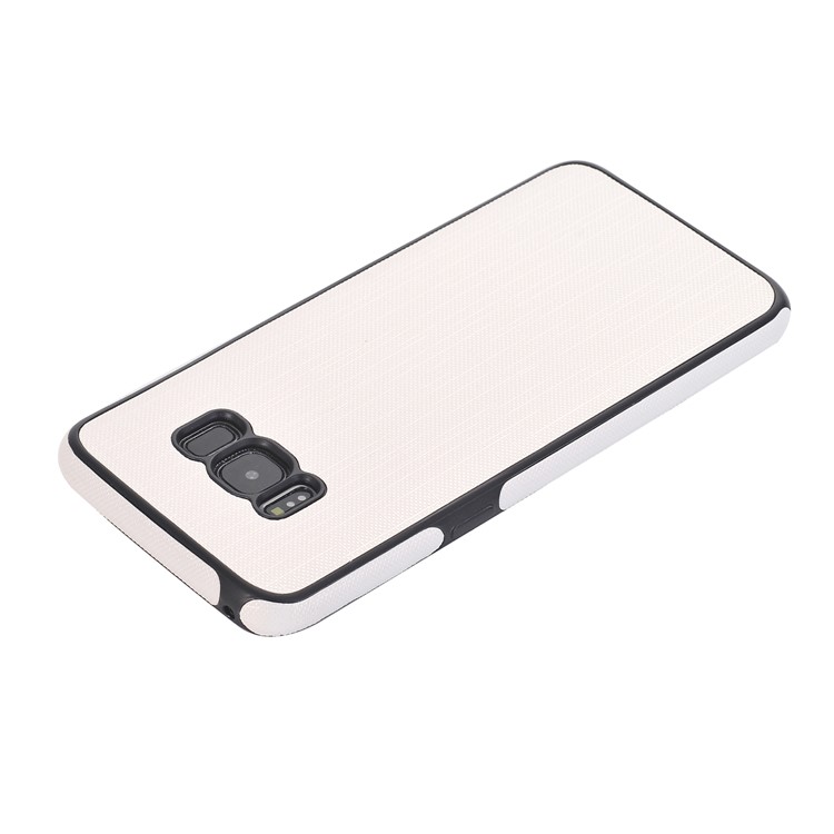 Cloth Texture PU Leather Coated TPU Mobile Phone Shell for Samsung Galaxy S8 Plus SM-G955 - White-3
