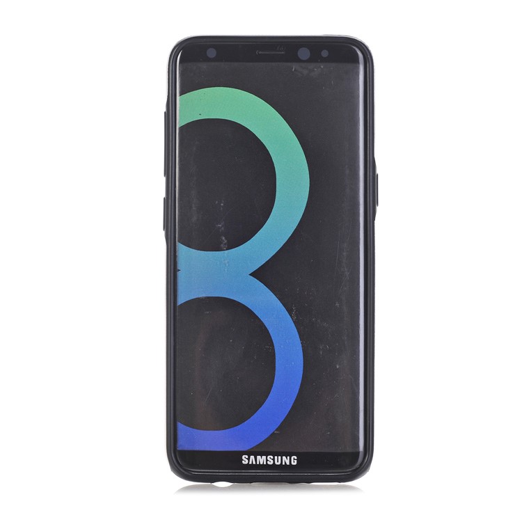 Cloth Texture PU Leather Coated TPU Mobile Phone Shell for Samsung Galaxy S8 Plus SM-G955 - White-4