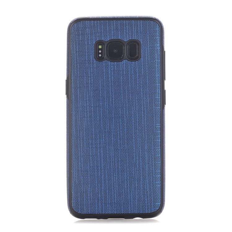 

Cloth Texture PU Leather Coated TPU Mobile Phone Case Shell for Samsung Galaxy S8 Plus SM-G955 - Blue