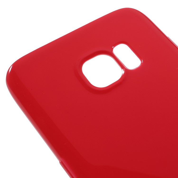 Solid Color TPU Phone Cover for Samsung Galaxy S7 edge - Red-4