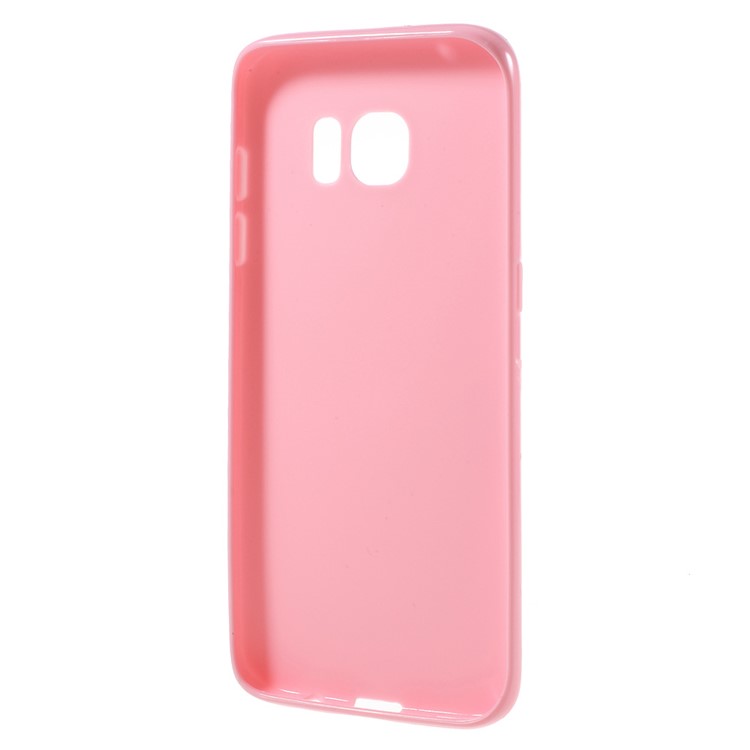 Solid Color TPU Back Case for Samsung Galaxy S7 edge - Pink-2