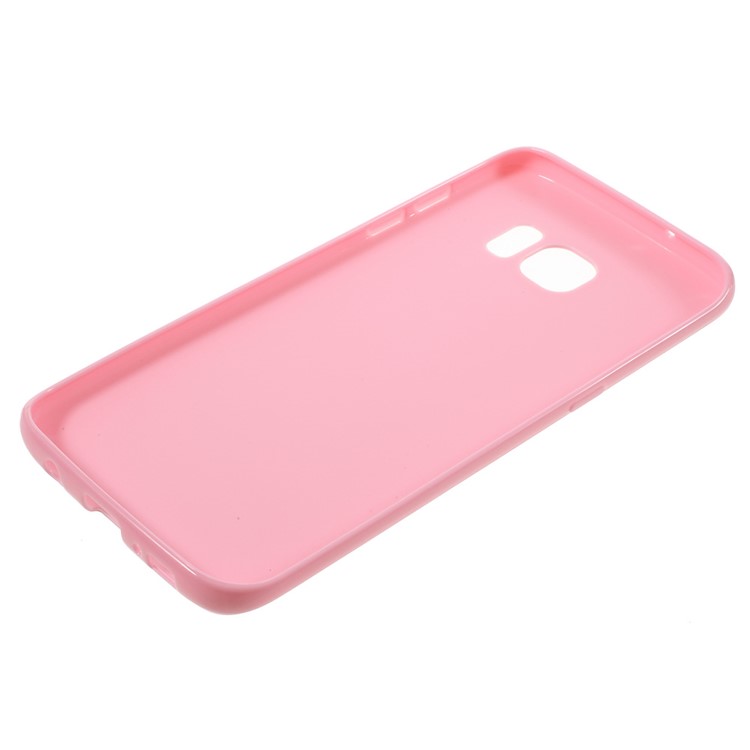 Solid Color TPU Back Case for Samsung Galaxy S7 edge - Pink-3