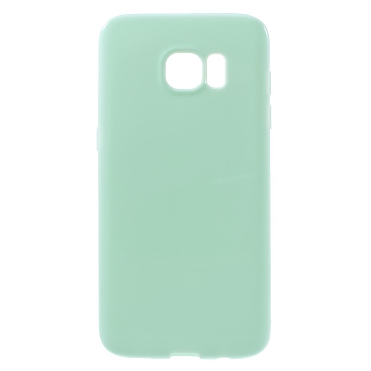 Solid Color TPU Gel Case for Samsung Galaxy S7 edge - Cyan-1
