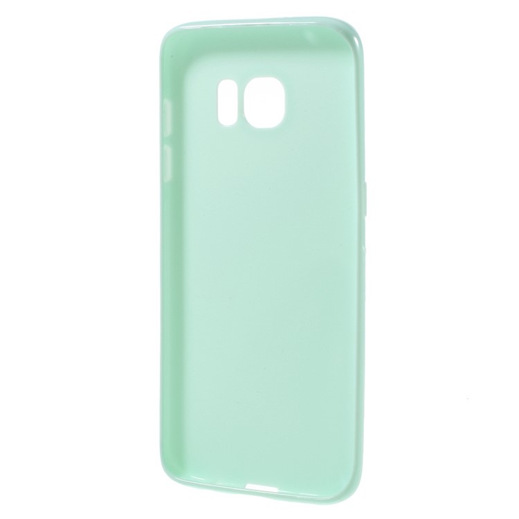 Solid Color TPU Gel Case for Samsung Galaxy S7 edge - Cyan-2