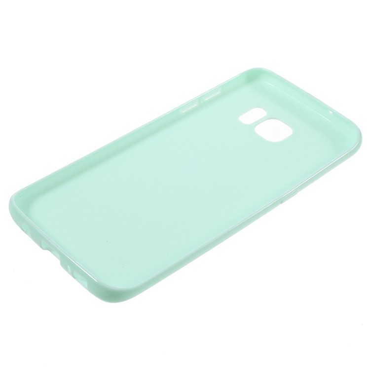 Solid Color TPU Gel Case for Samsung Galaxy S7 edge - Cyan-3