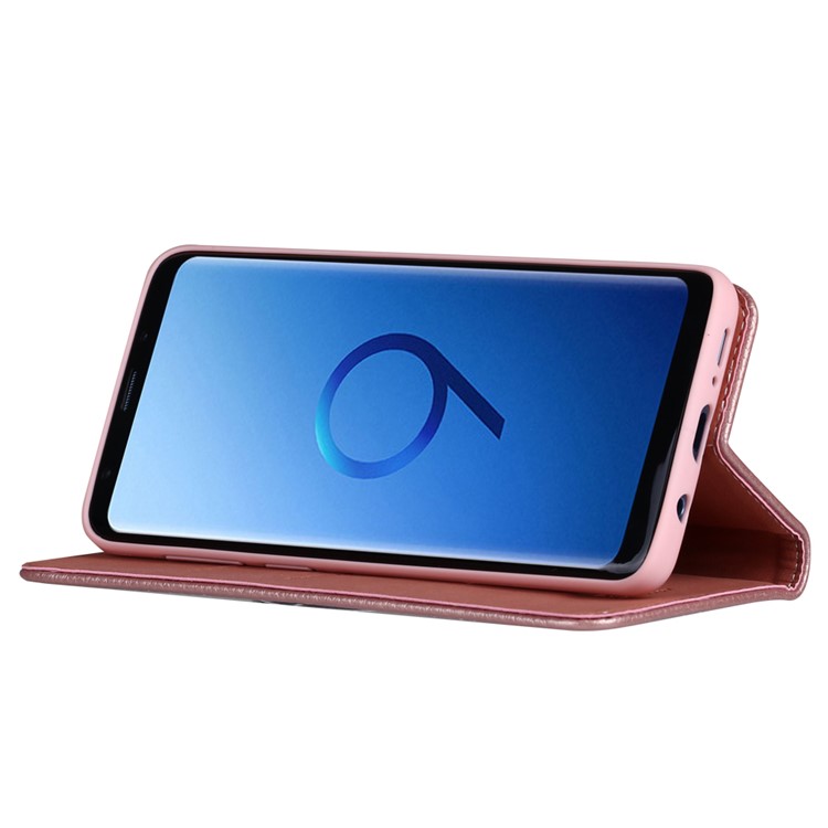 GEBEI Litchi Texture Leather Flip Card Slots Cover Shell for Samsung Galaxy S9+ G965 - Rose Gold-2