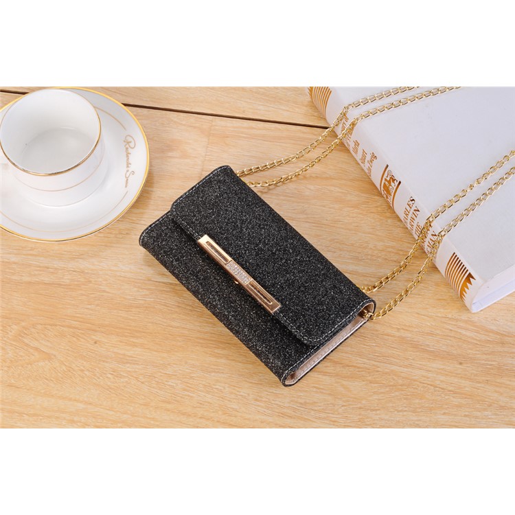 For Samsung Galaxy S9 Plus Detachable 2-in-1 Glitter Powder Diamond PU Leather Wallet + TPU Back Case - Black-4