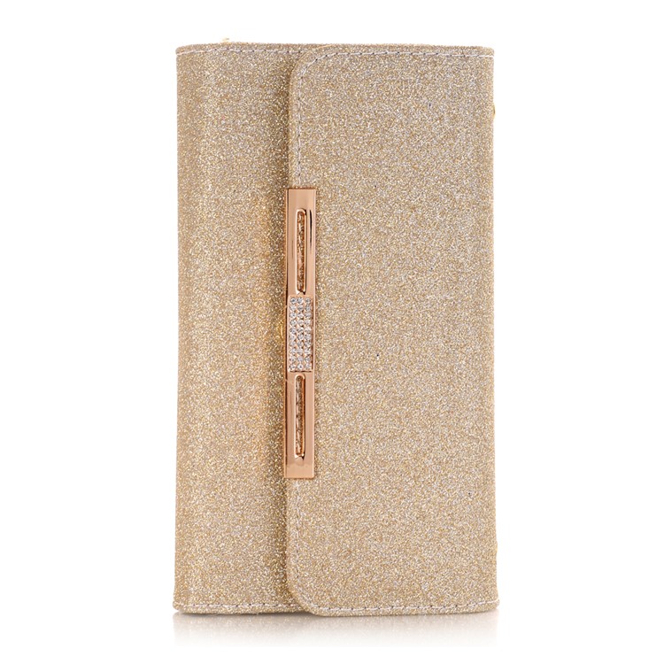 For Samsung Galaxy S9 Plus Detachable 2-in-1 Glitter Powder Diamond PU Leather Wallet + TPU Back Phone Case - Gold-1