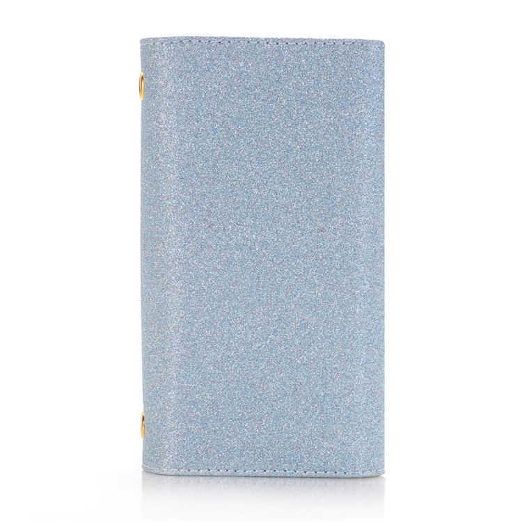 For Samsung Galaxy S9 Plus Detachable 2-in-1 Glitter Powder Diamond PU Leather Wallet + TPU Back Accessory Case - Blue-2