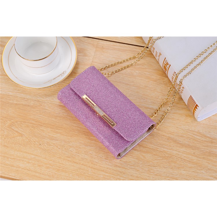 For Samsung Galaxy S9 Plus Detachable 2-in-1 Glitter Powder Diamond PU Leather Wallet + TPU Back Accessory Case - Blue-3
