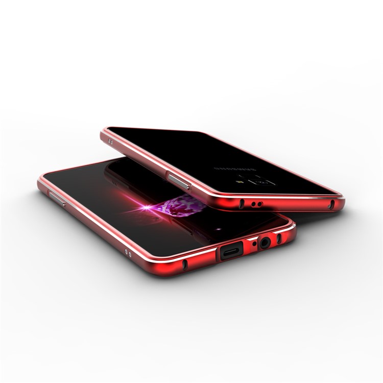 

Screw Lock Backless Electroplated Cellphone Aluminium Alloy Bumper for Samsung Galaxy A8 (2018) - Red