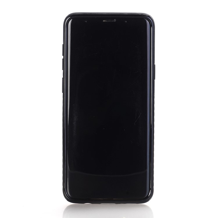Crazy Horse Texture PU Leather Coated Plated TPU Case for Samsung Galaxy S9+ G965 - Black-2