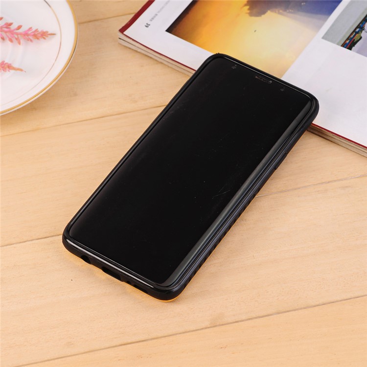 Crazy Horse Texture PU Leather Coated Plated TPU Case for Samsung Galaxy S9+ G965 - Black-6