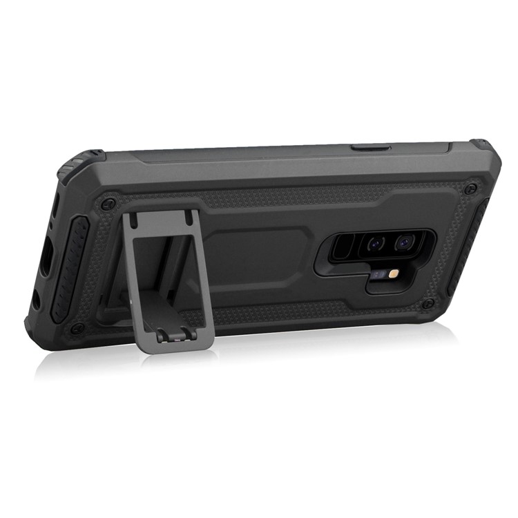 Rubberized Plastic + TPU Combo Case with Kickstand for Samsung Galaxy S9+ SM-G965 - Grey-5