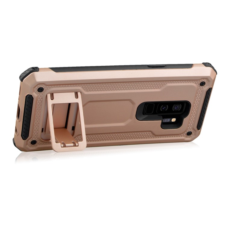 Rubberized Plastic + TPU Hybrid Cover Case with Kickstand for Samsung Galaxy S9+ SM-G965 - Rose Gold-5