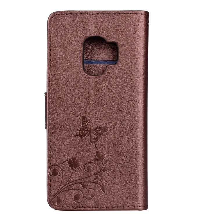 Guscio Impresso Della Copertura Del Telefono Del Telefono Del Raccoglitore Del Basamento Del Modello Del Fiore Della Farfalla Impresso Per La Galassia S9 SM-G960 Di Samsung - Marrone-5