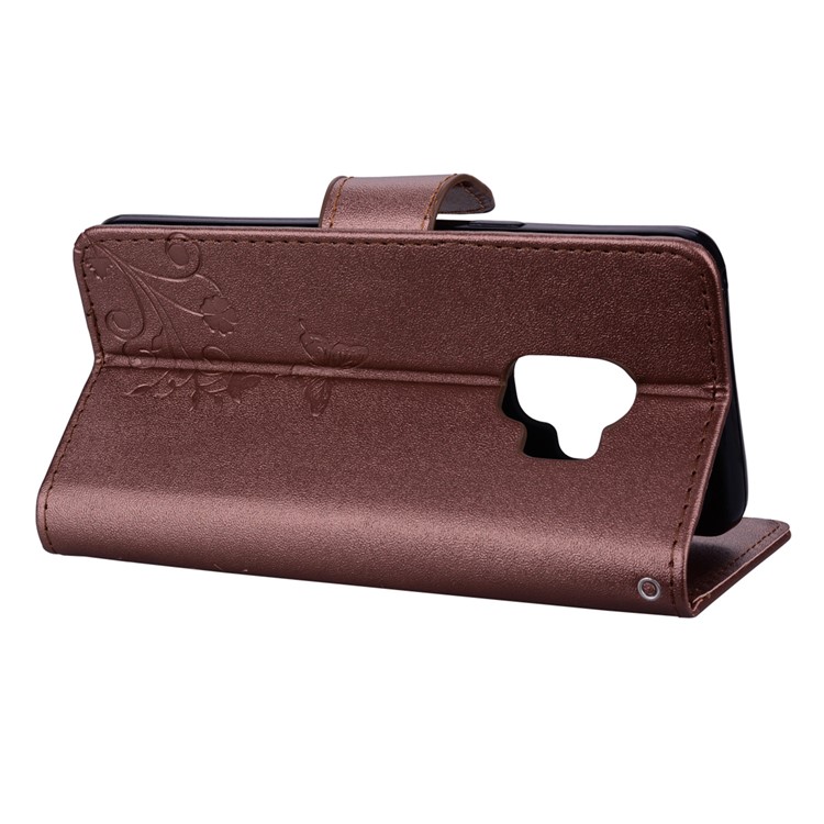 Guscio Impresso Della Copertura Del Telefono Del Telefono Del Raccoglitore Del Basamento Del Modello Del Fiore Della Farfalla Impresso Per La Galassia S9 SM-G960 Di Samsung - Marrone-6