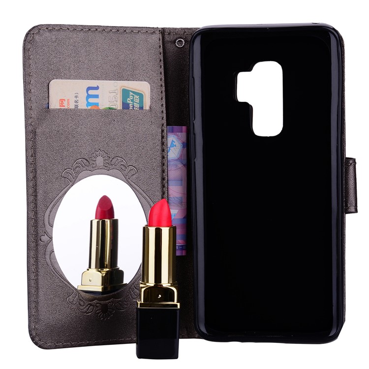 Imprinted Butterfly Flower Pattern Rhinestone Stand Wallet Leather Case for Samsung Galaxy S9 Plus SM-G965 - Black-7