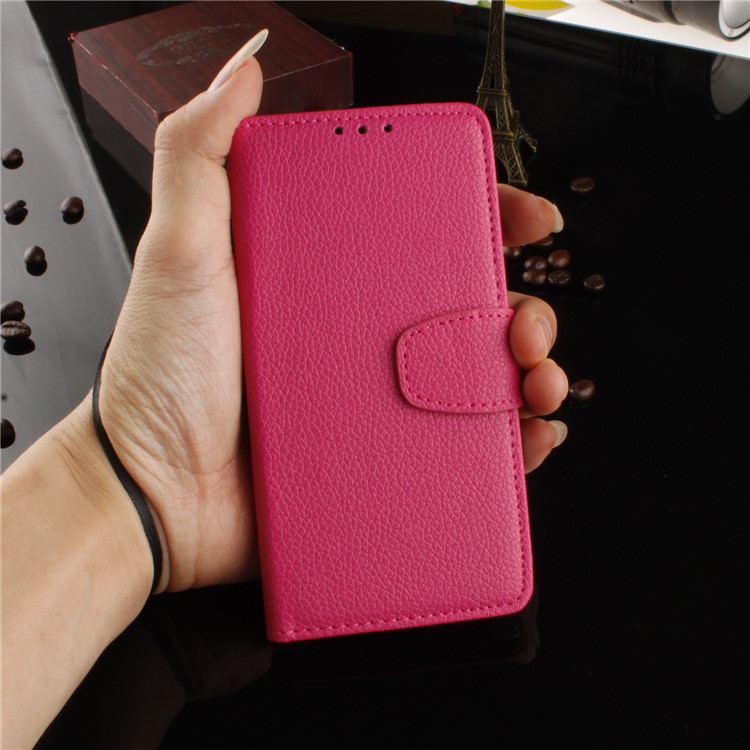 Litchi Skin Magnetic Leather Stand Case for Samsung Galaxy S9 SM-G960 - Rose-7