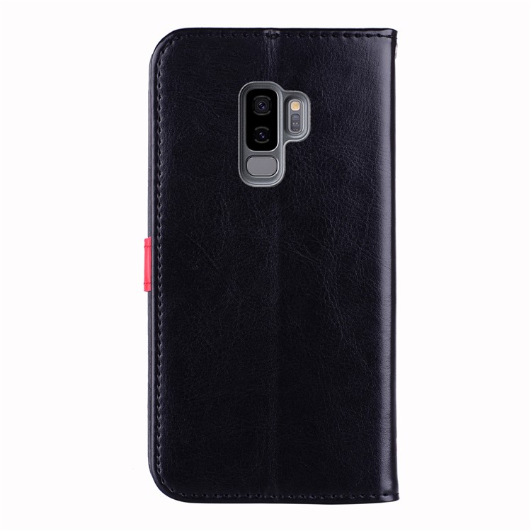 Flash Powder Pretty Girl's Back Leather Stand Wallet Case for Samsung Galaxy S9 Plus SM-G965 - Black-2