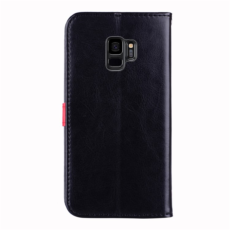 Flash Powder Pretty Girl's Back Leather Wallet Case for Samsung Galaxy S9 SM-G960 - Black-3