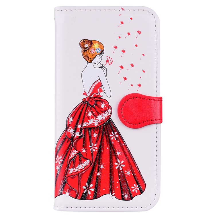Flash Powder Pretty Girl's Back Leather Wallet Cover for Samsung Galaxy S9 SM-G960 - White-2