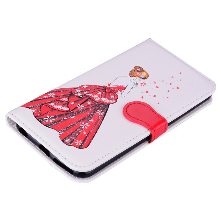 Flash Powder Pretty Girl's Back Leather Wallet Cover for Samsung Galaxy S9 SM-G960 - White-4