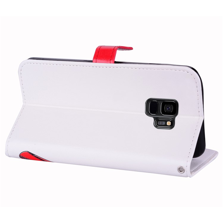 Flash Powder Pretty Girl's Back Leather Wallet Cover for Samsung Galaxy S9 SM-G960 - White-5