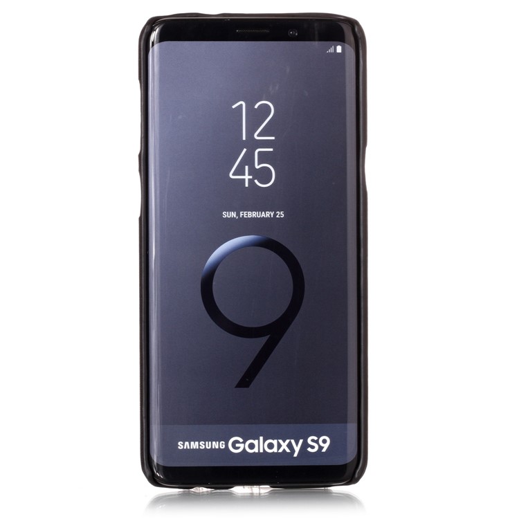 Contrast Color PU Leather Coated PC Mobile Phone Cover for Samsung Galaxy S9 SM-G960 - Black-3