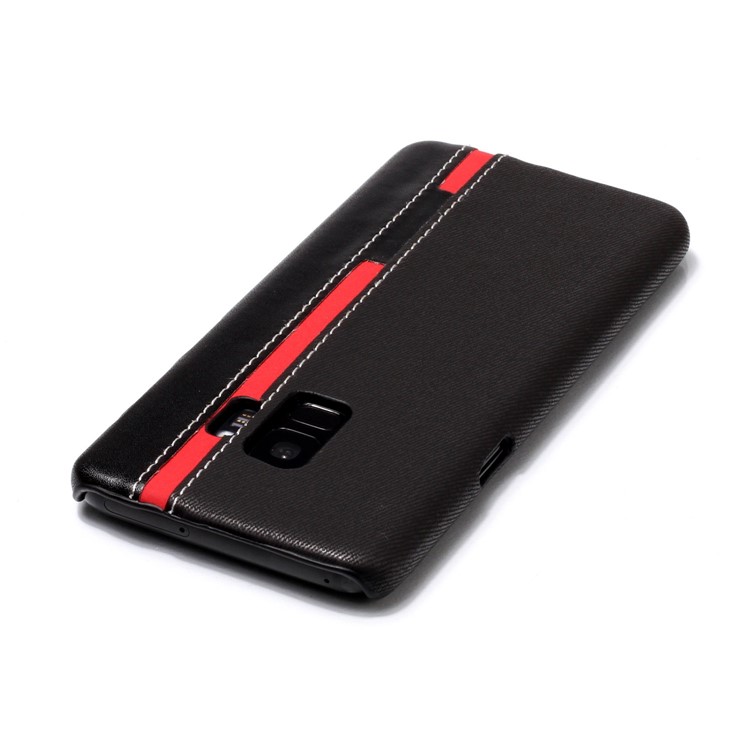 Contrast Color PU Leather Coated PC Mobile Phone Cover for Samsung Galaxy S9 SM-G960 - Black-5