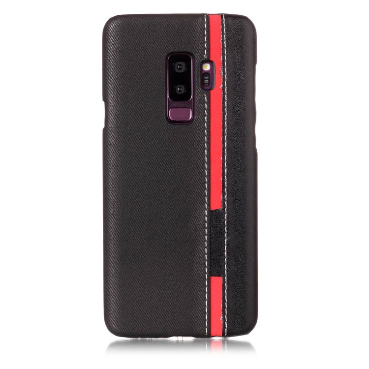 Contrast Color PU Leather Coated PC Mobile Phone Casing for Samsung Galaxy S9 Plus SM-G965 - Black-2
